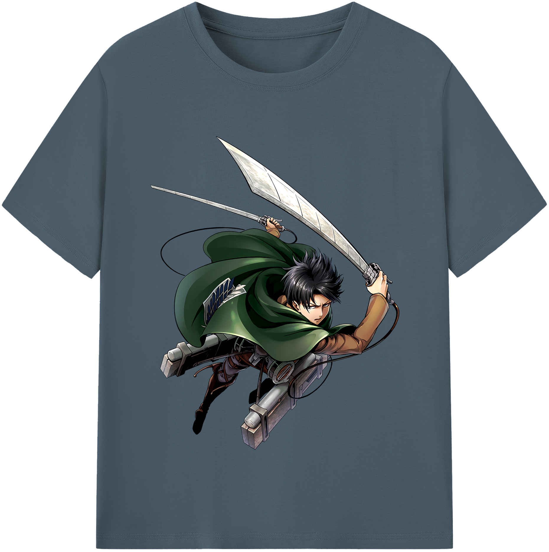 （画像用） 進撃の巨人 リヴァイ·アッカーマン Attack on Titan Levi Ackerman 綿100％半袖Tシャツ（フロントプリント）